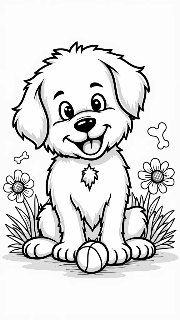 coloriages de chien mignon facile